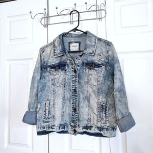 Acid Wash Grunge Denim Jacket Mudd Junior Size Large
